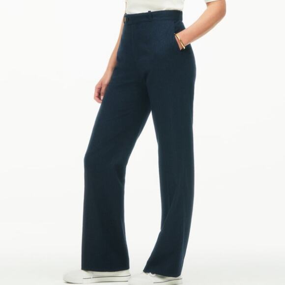 Zara Low Rise Wool Pinstripe Style Pants Limited Edition - Picture 5 of 9